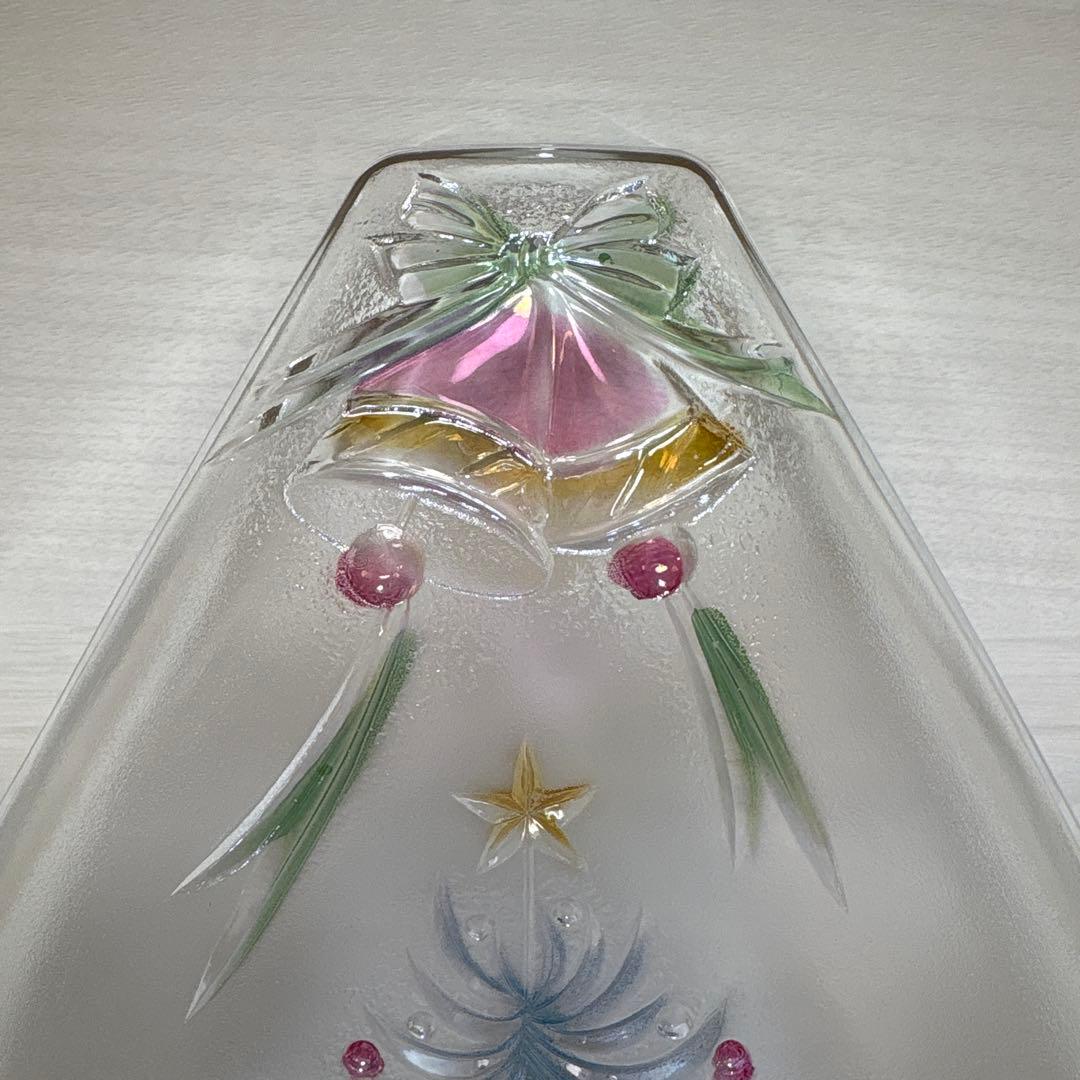 クリスマス プレート皿クリスマスツリーUSAで購入 飾りMIKASAガラス置き物