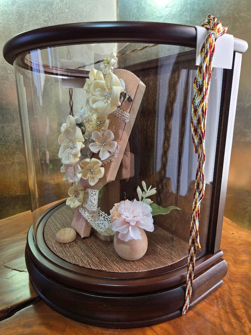 【一点限り】正月飾り　羽子板　ケース飾り　H57