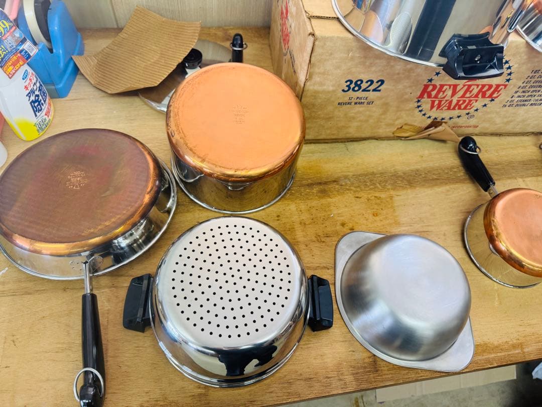 REVERE WEAR 銅底 フライパン 鍋 8点セット USA 炊事 家庭用