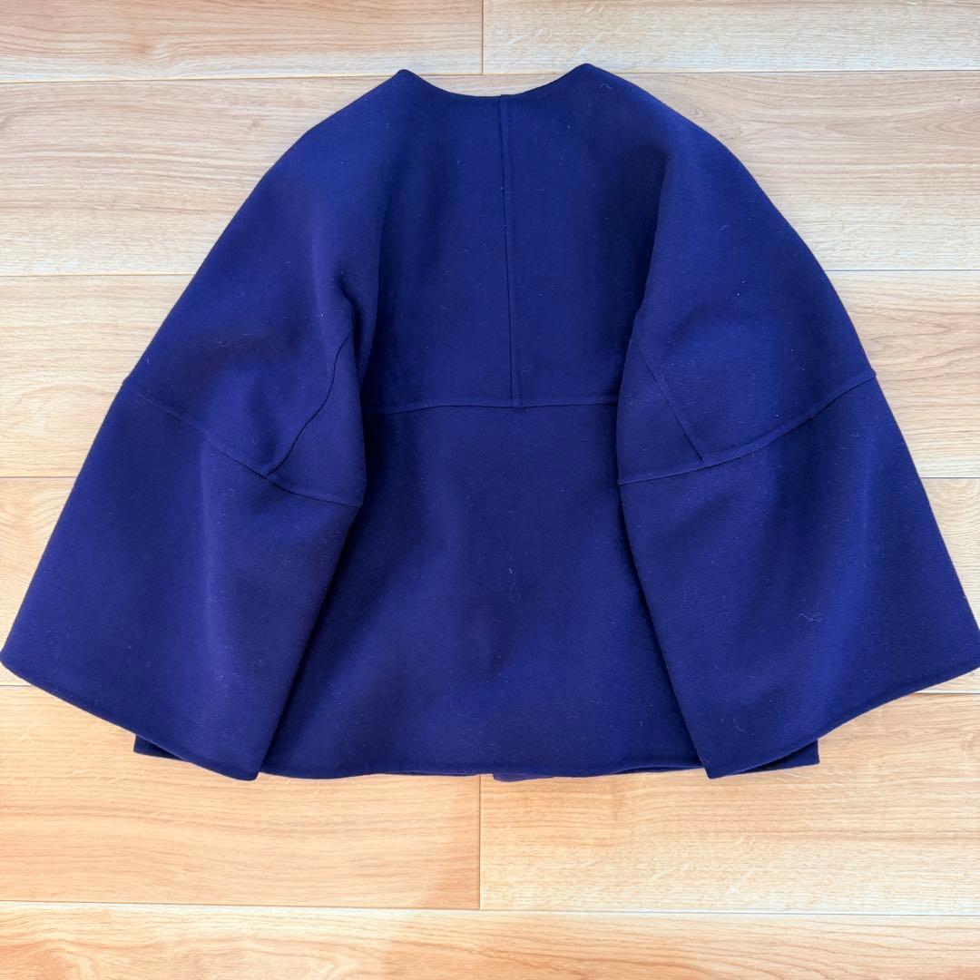 美品✨ドゥロワー　ウールケヌキノーカラージャケットコート　リバー　ダブルフェイス