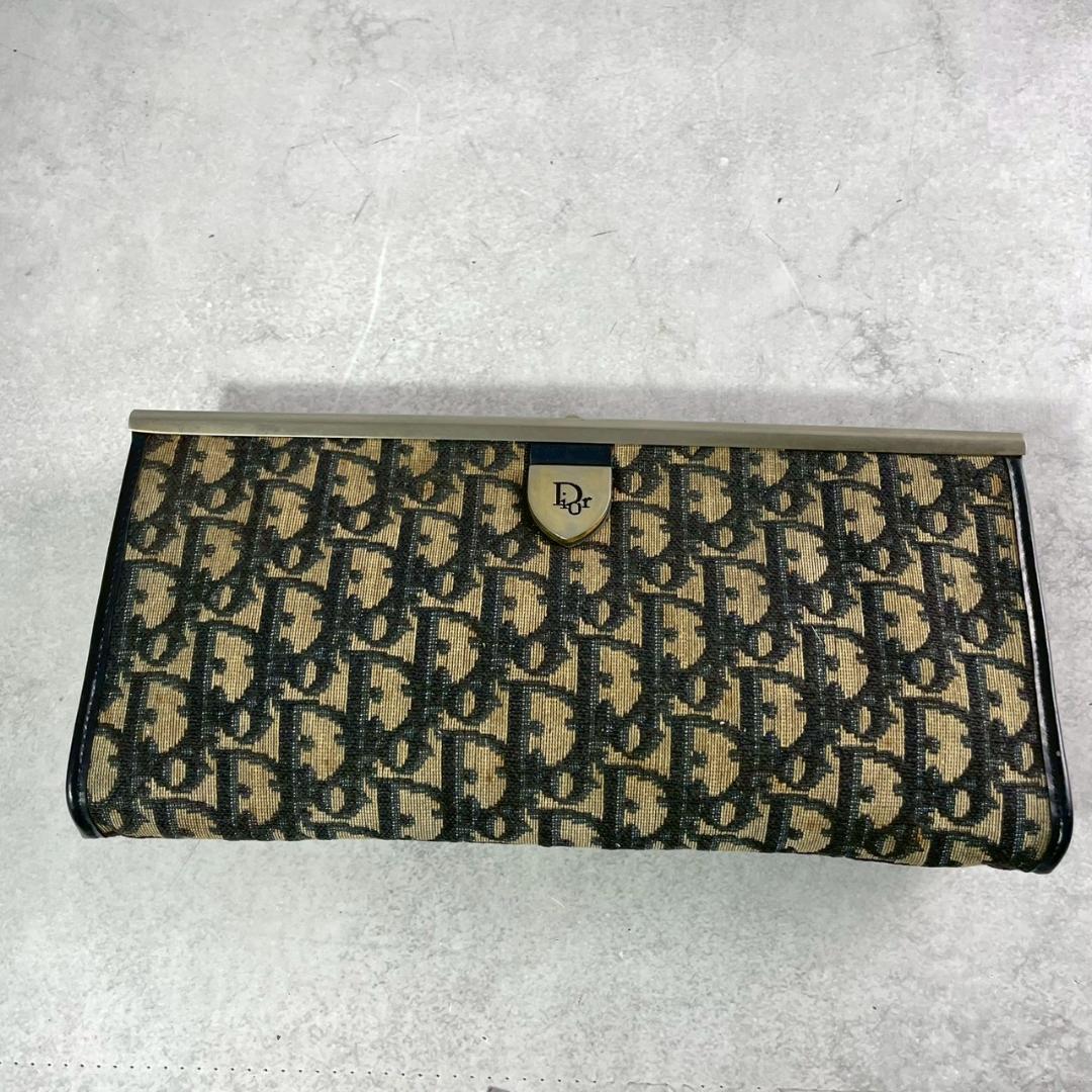 クリスチャンディオール がま口 バッグ トロッター クラッチ パーティ ベージュ