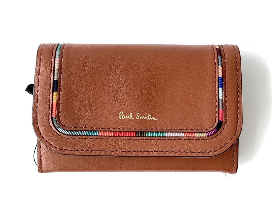 新品★ポールスミス★スワールインセットディティール名刺入れカードケース★ブラウン