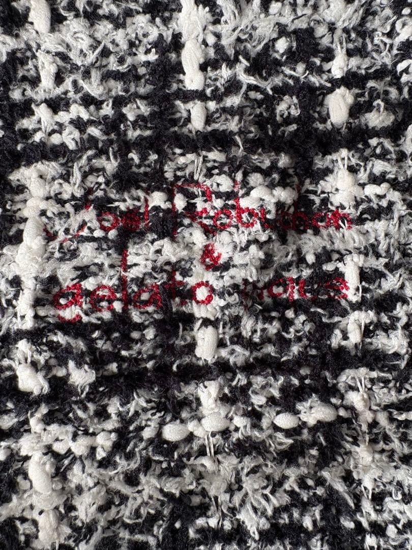 ジェラピケ　ノーカラーチェックジャケット