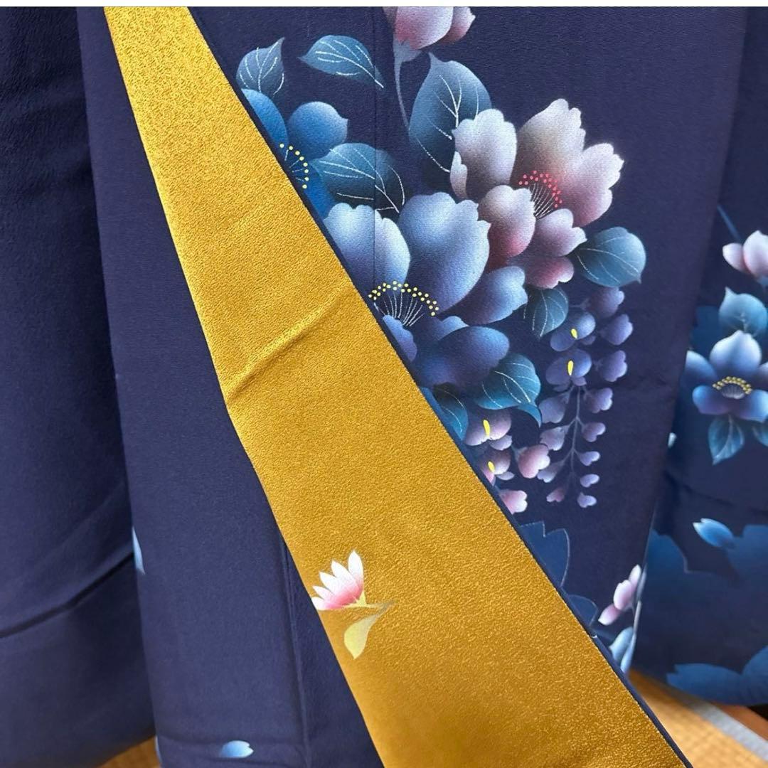 雪の女王❤︎あふれる透明感 紺×シルバーレースの振袖フルセット 成人式