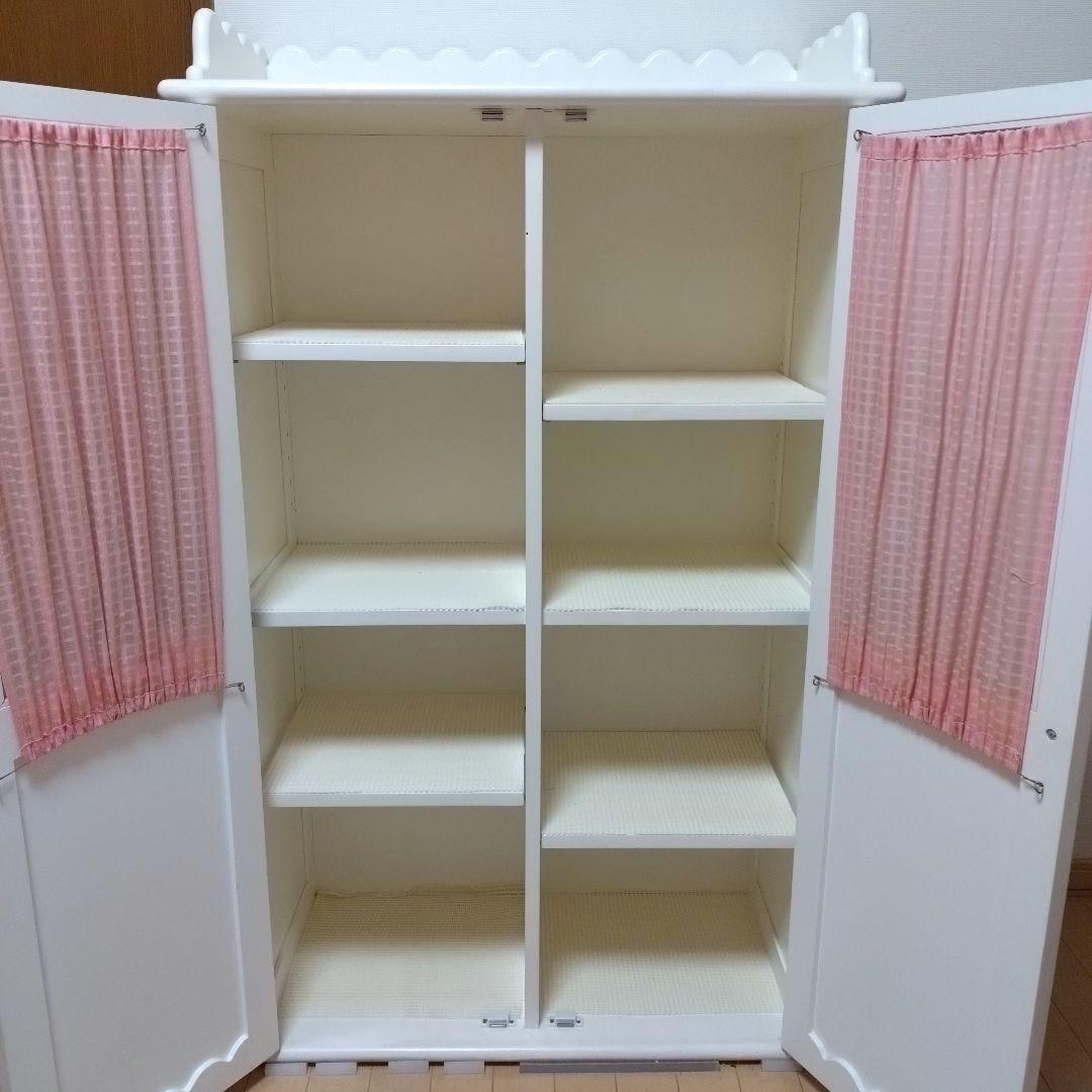 姫系　プリンセス　家具　ホワイト　木製　キャビネット　本棚　子供部屋　送料込み