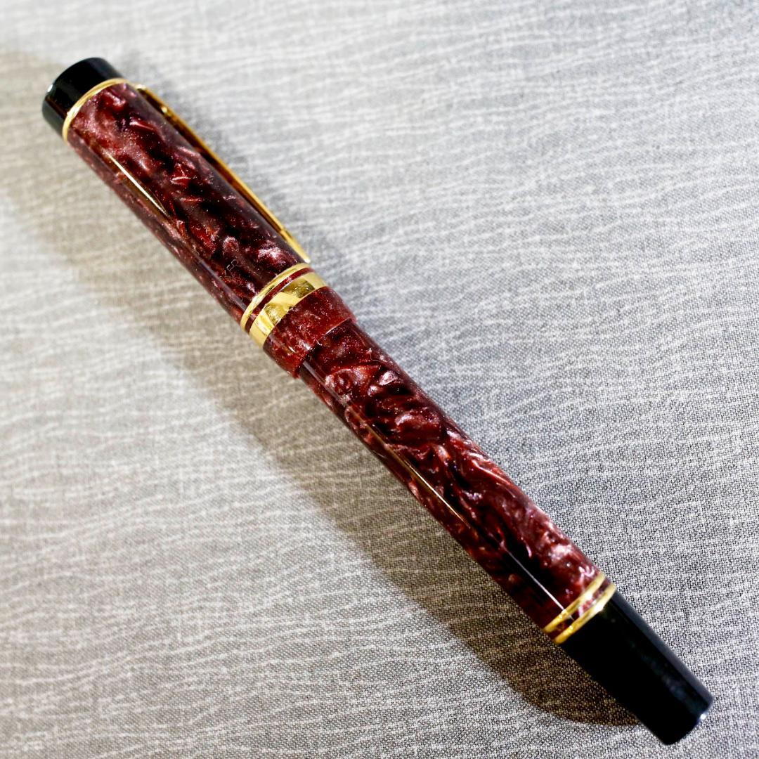 【美品 送料込み】パーカー 万年筆 デュオフォールド ボルドーマーブル