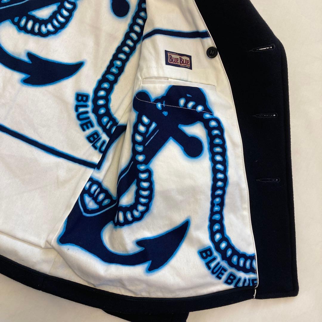 ハリウッドランチマーケット Pコート 美品 ピーコート ハリラン ブルーブルー