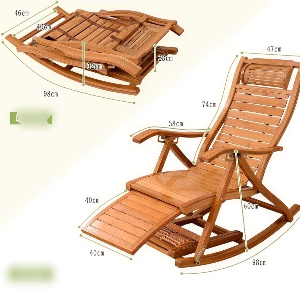竹製チェア 折りたたみ式の竹製 ロッキングチェア 快適