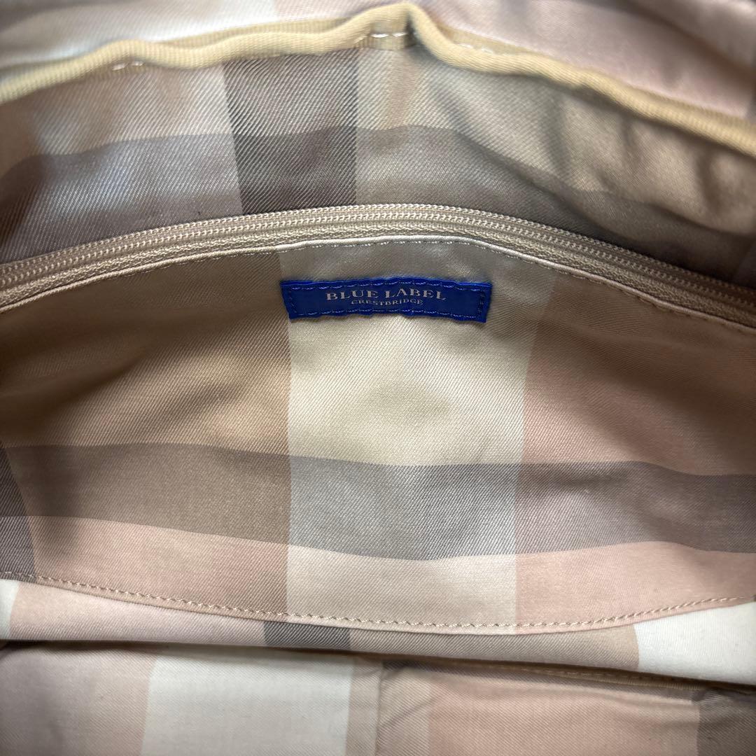 美品　ブルーレーベルクレストブリッジ ショルダーバッグ リボン チェック