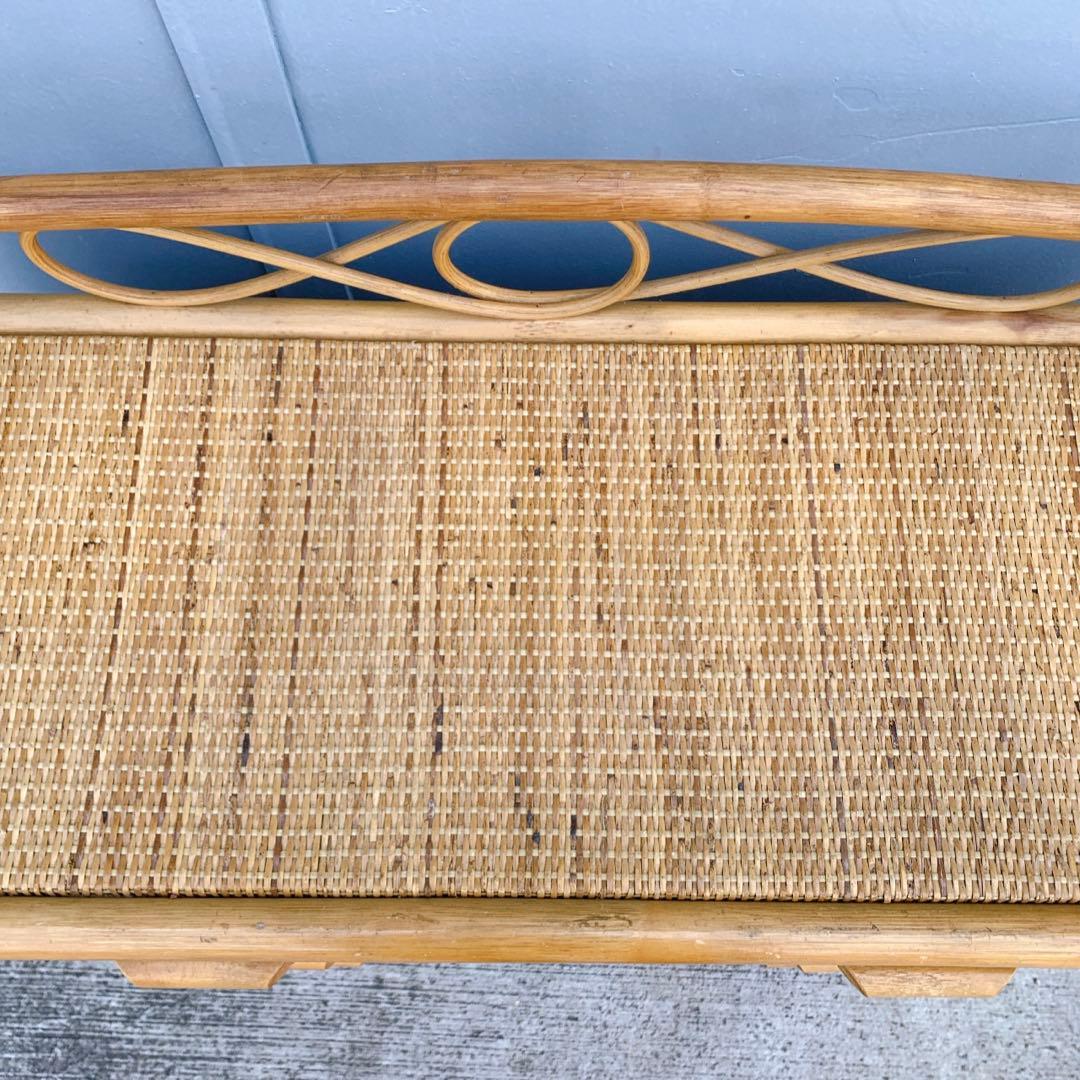 【送料込】ビンテージ バンブーラタンチェスト 籐家具 5段 引出し6杯 収納家具