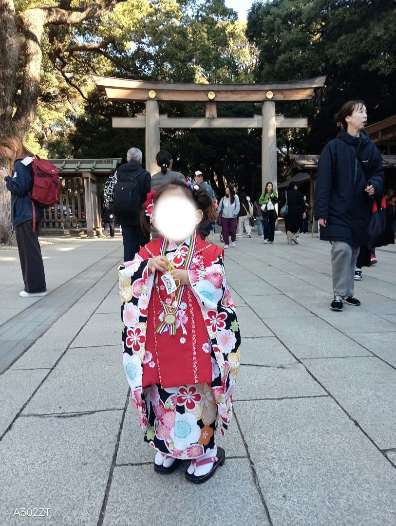 七五三用赤と多色の着物セット