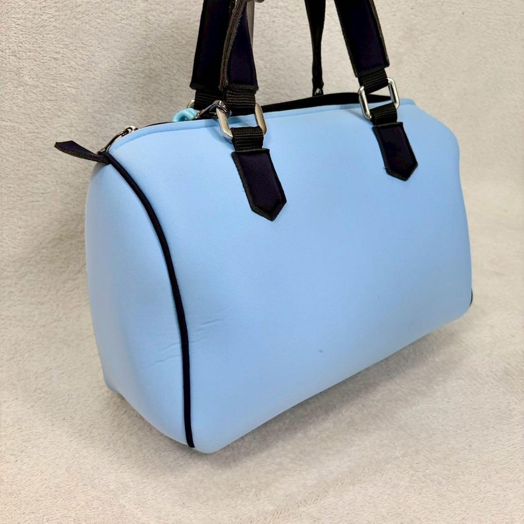 【美品✨】セーブマイバッグ ブルー　ボストンバッグ　2way ショルダーチェーン