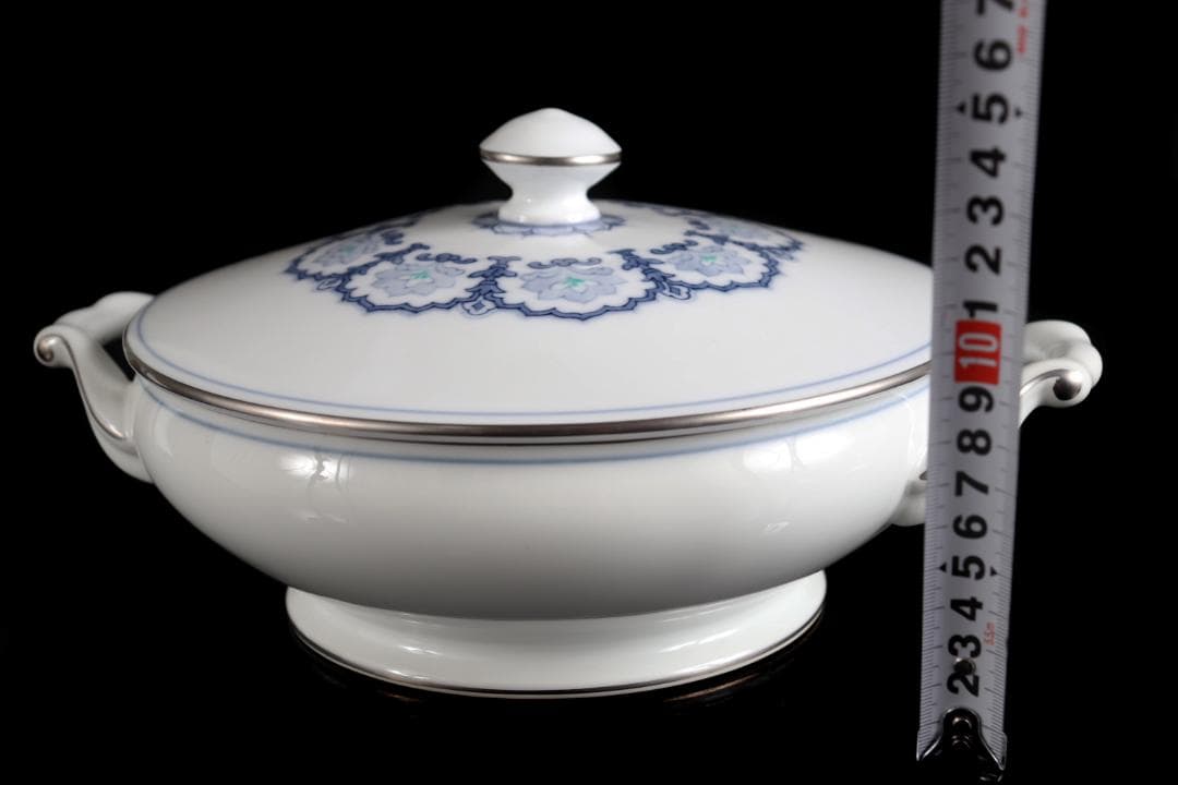 大倉陶園 呉須正倉院 スープチュリーン ソースボートプラチナ彩ハンドペイント