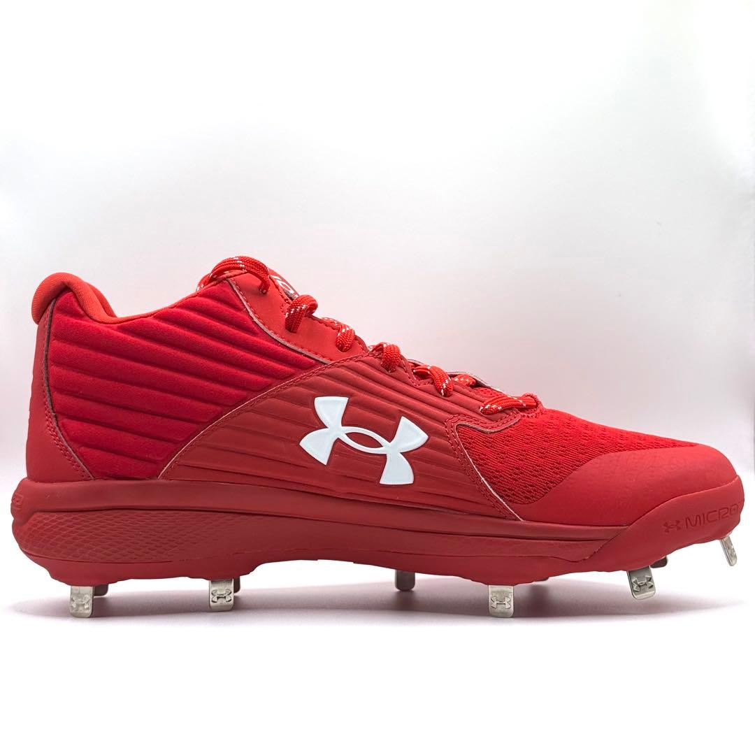 ド*ー様 【新品】アンダーアーマー UA 野球 スパイクシューズ メンズ 赤 2