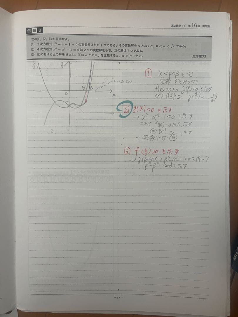 鉄緑会高二数学実戦講座 I/II 冊子、演習問題解答、数学確認シリーズ、問題集