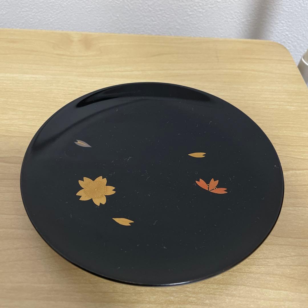 美品❗️輪島塗　稲忠　銘々皿５枚セット 桜模様