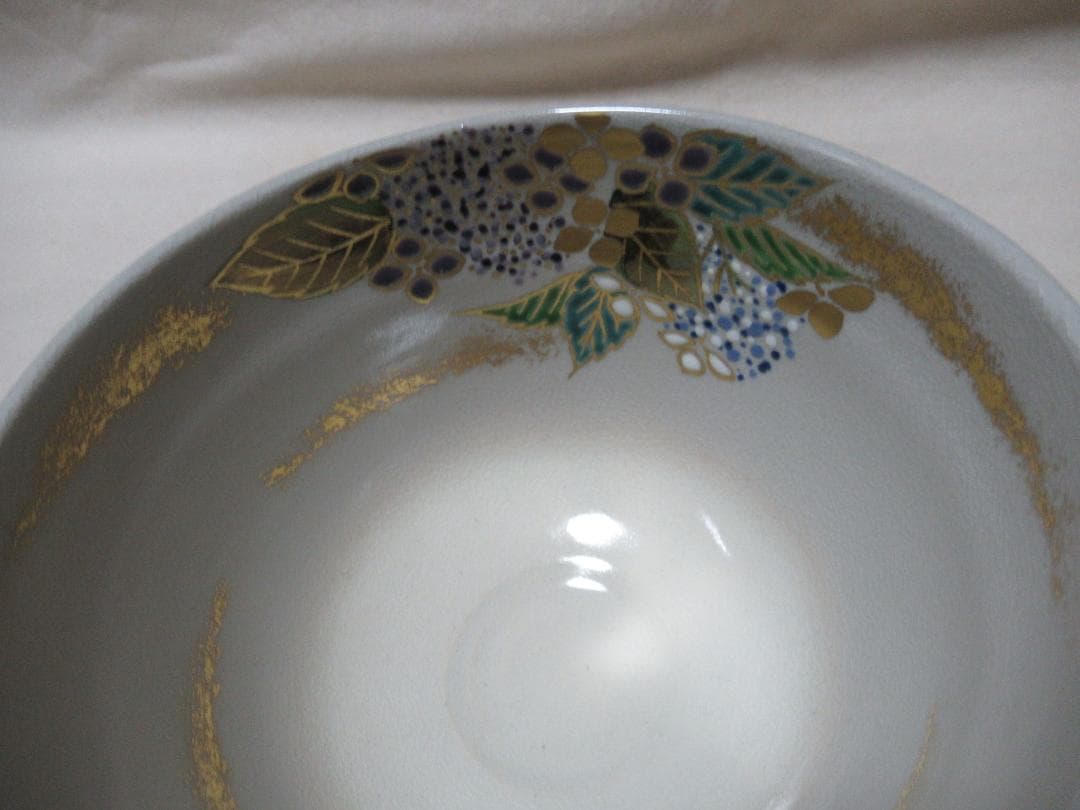 手塚充　仁清写　紫陽花絵　茶碗　共箱
