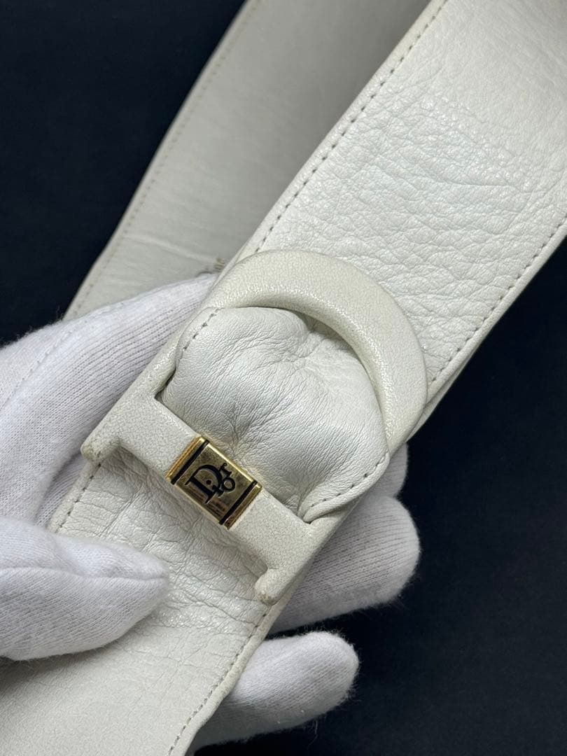 Diorディオール サッシュベルト レザー ホワイト フリーサイズ