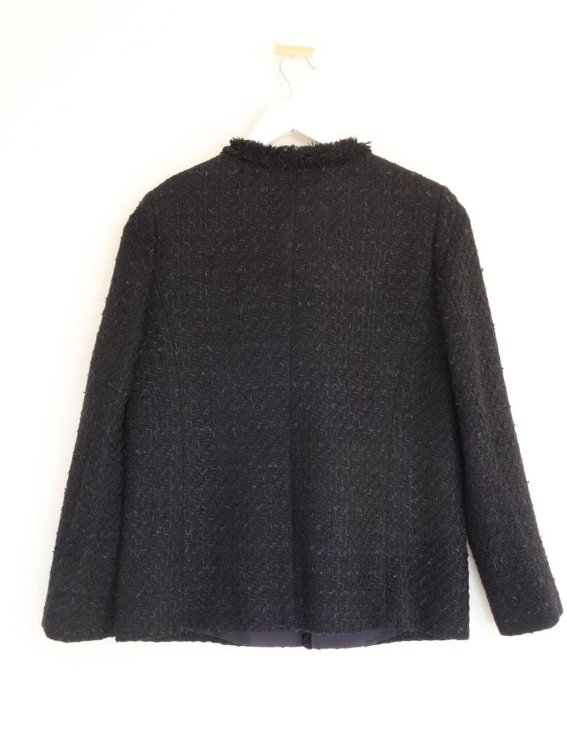 ANAYI 2024年 アナイ ミックスツイードロングノーカラージャケット 36