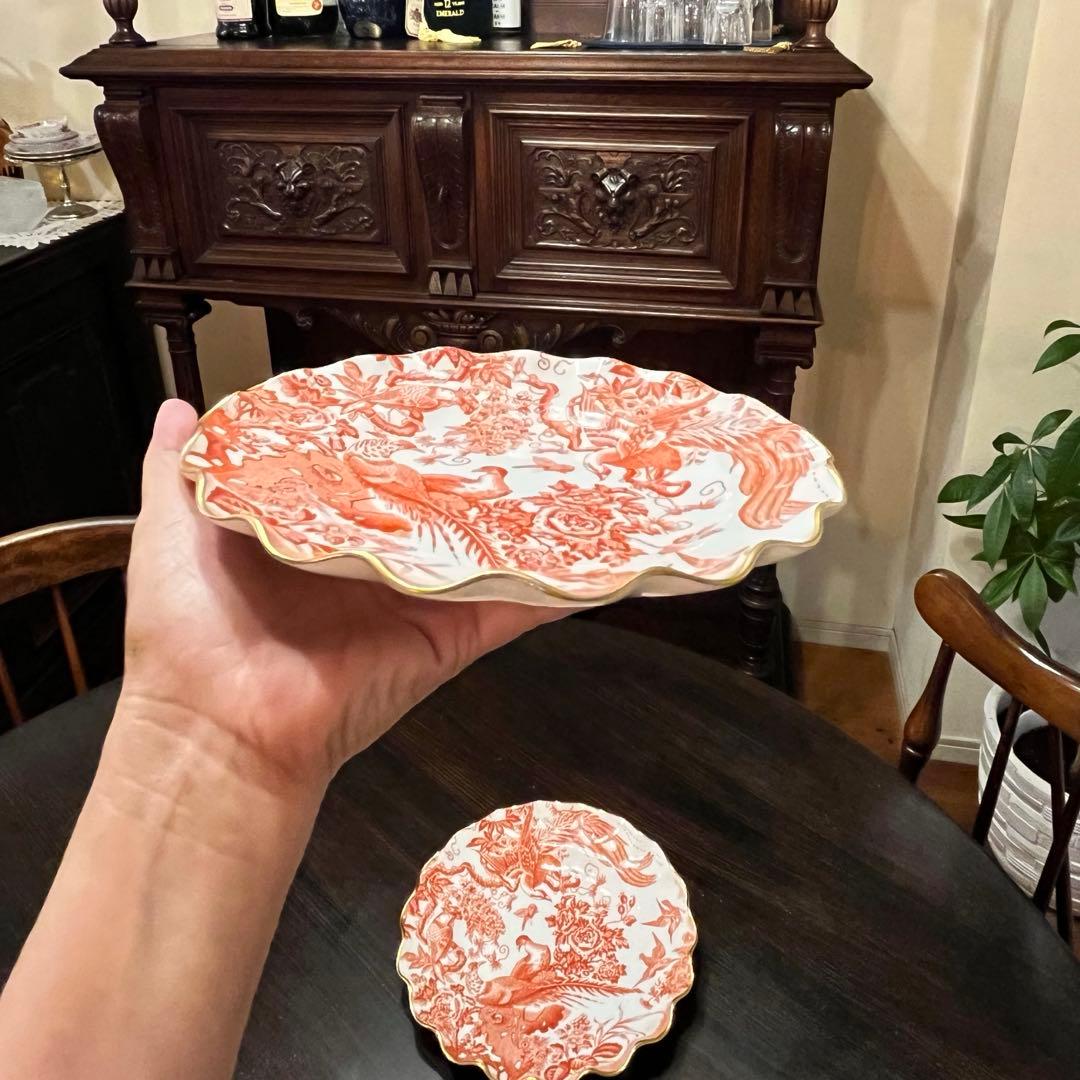 希少　70年代　ロイヤルクラウンダービー エイビス　レッド　プレート　ピッチャー