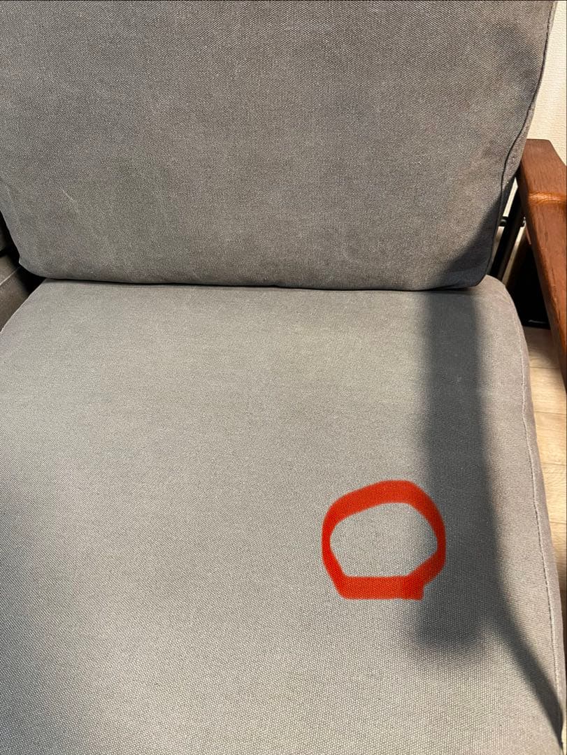 グレー ファブリックソファ 2人掛け