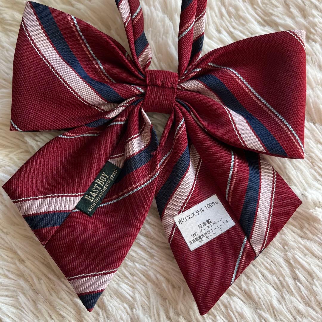 EASTBOY 紺ブレ ジャケット9号 チェックスカート11号　リボン　セット