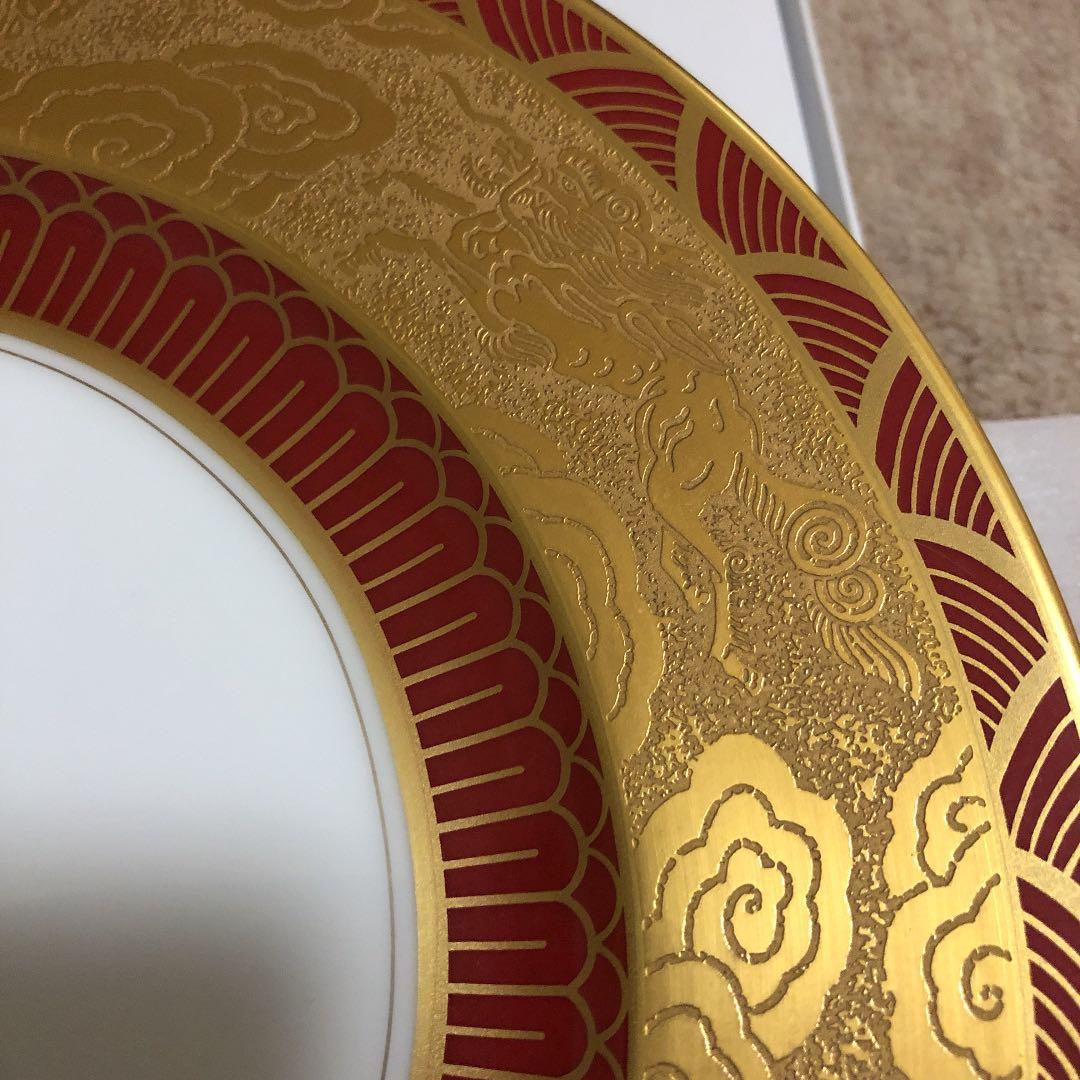 新品未使用　鳳凰、麒麟、蝶々、雲の大倉陶園大皿28センチ☆鳳凰飾りのヴィンテージ