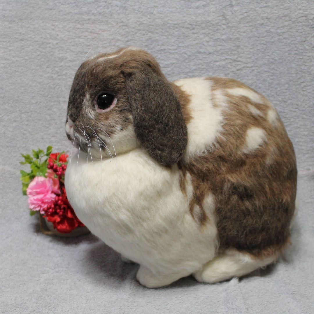 えみりさま確認用 羊毛フェルト オーダー「リアルで可愛いうさぎちゃん」ロップイヤ