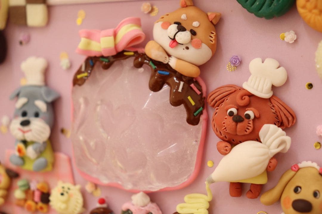 【美味しくつくるだわん】　レア　シーグラスアート　バレンタイン