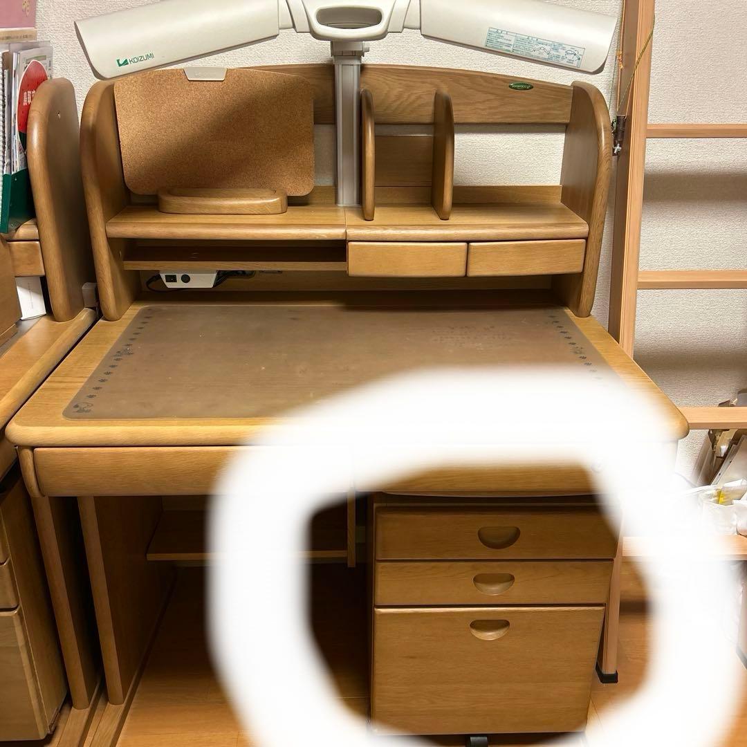 美品！コイズミ学習机　 3段引き出しキャスター付き