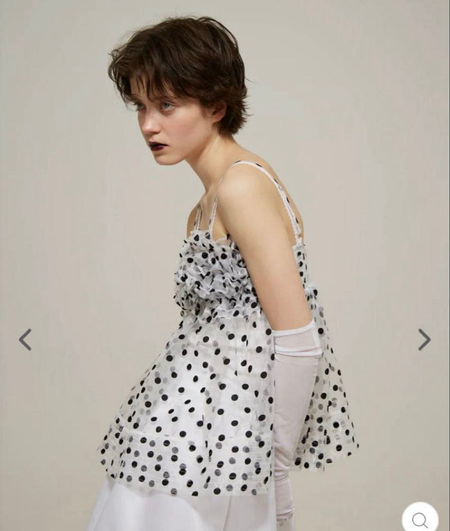 POPPY WAVE GATHERED PEPLUM BUSTIER ドット