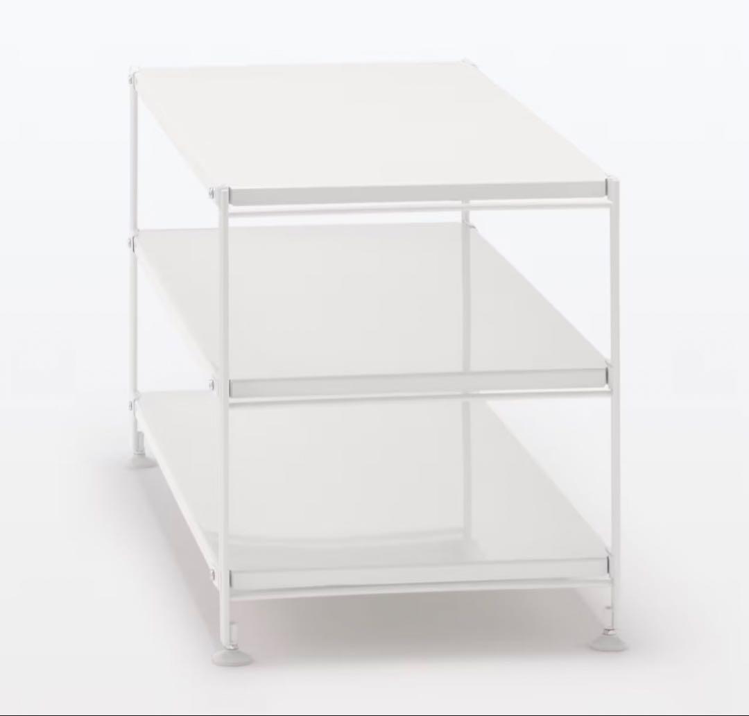 無印 新品スチールユニットシェルフ スチール棚セット ワイドミニ ライトグレー