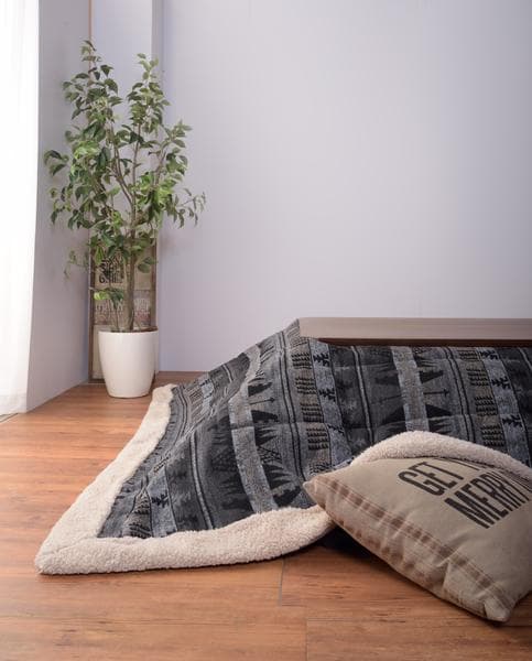 おしゃれ ふかふか かわいい オルテガ 暖かい 長方形 こたつ布団 グレー