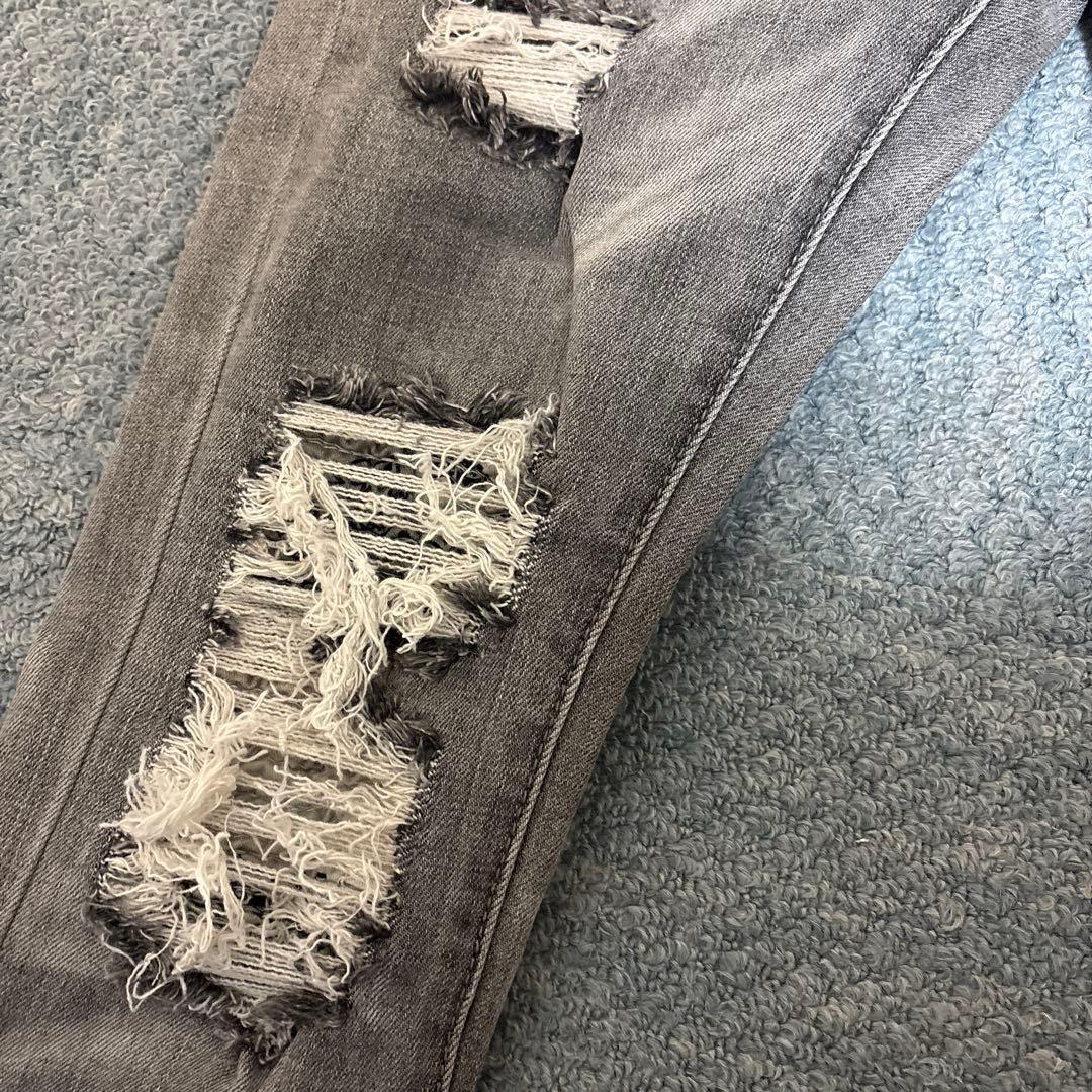 mnml ダメージスキニーデニム 29 グレー 希少