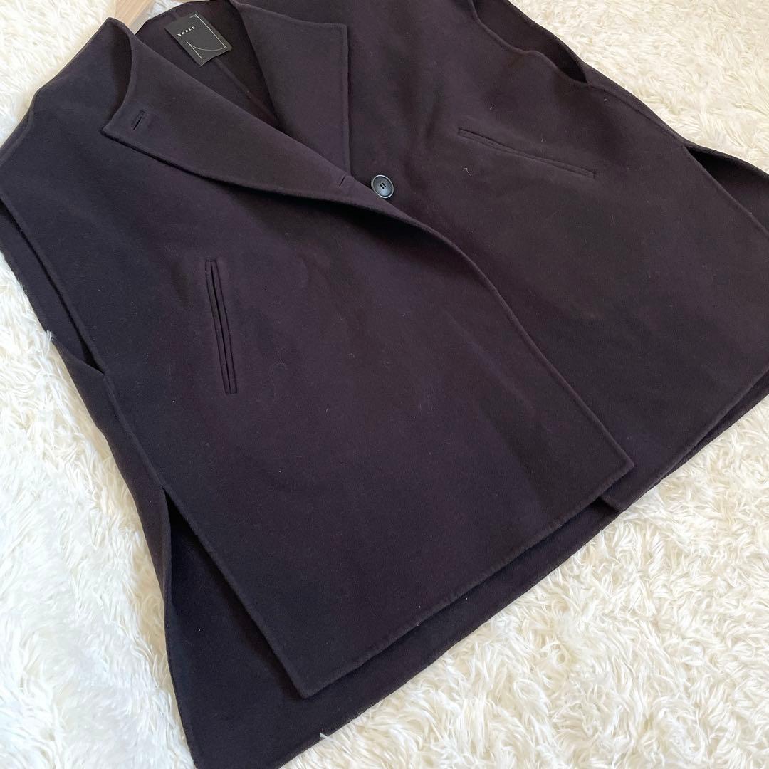 【美品】Noble ノーブル MTRリバーポンチョジレ カシミヤ混 ウール