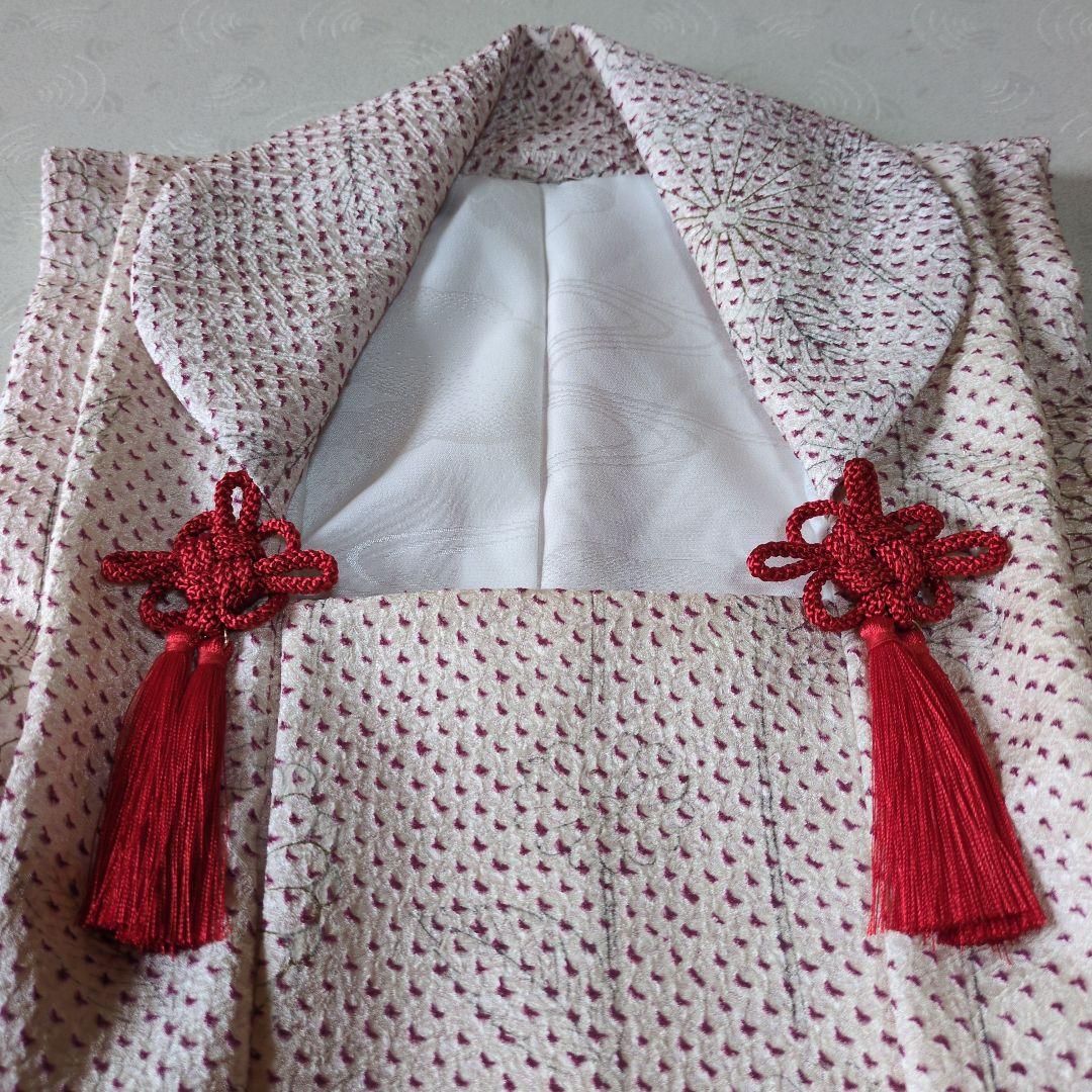 七五三３歳正絹絞りの花柄入りの被布（中綿無し）