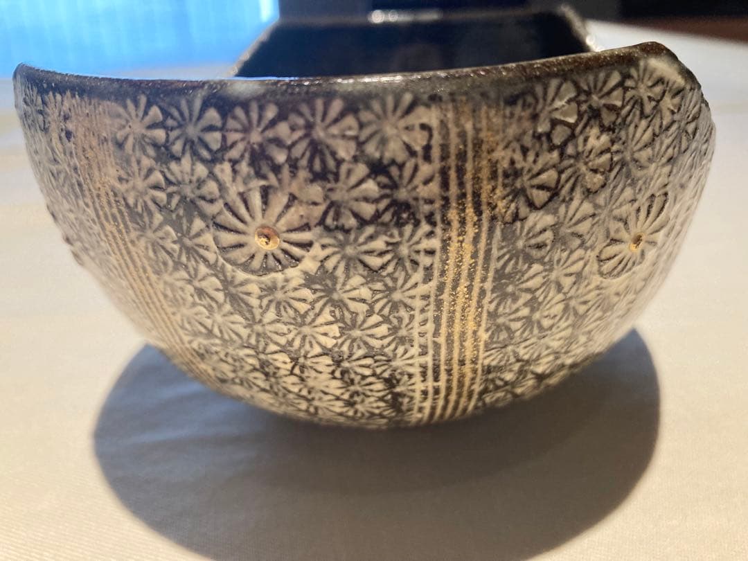 京焼 金彩三島 変わり鉢 4個セット (15cm×12cm)高さ7cm