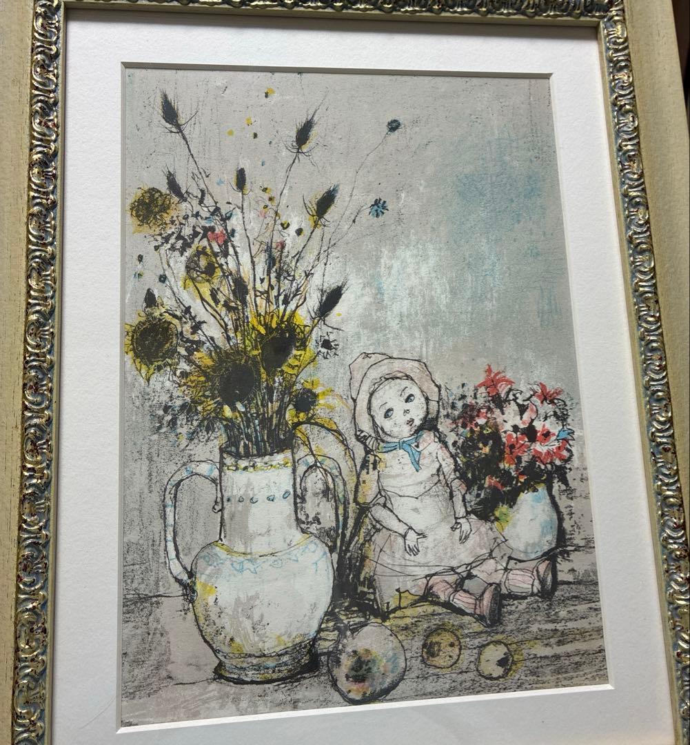 ジャン•ジャンセン　フランス　人形のある静物　リトグラフ