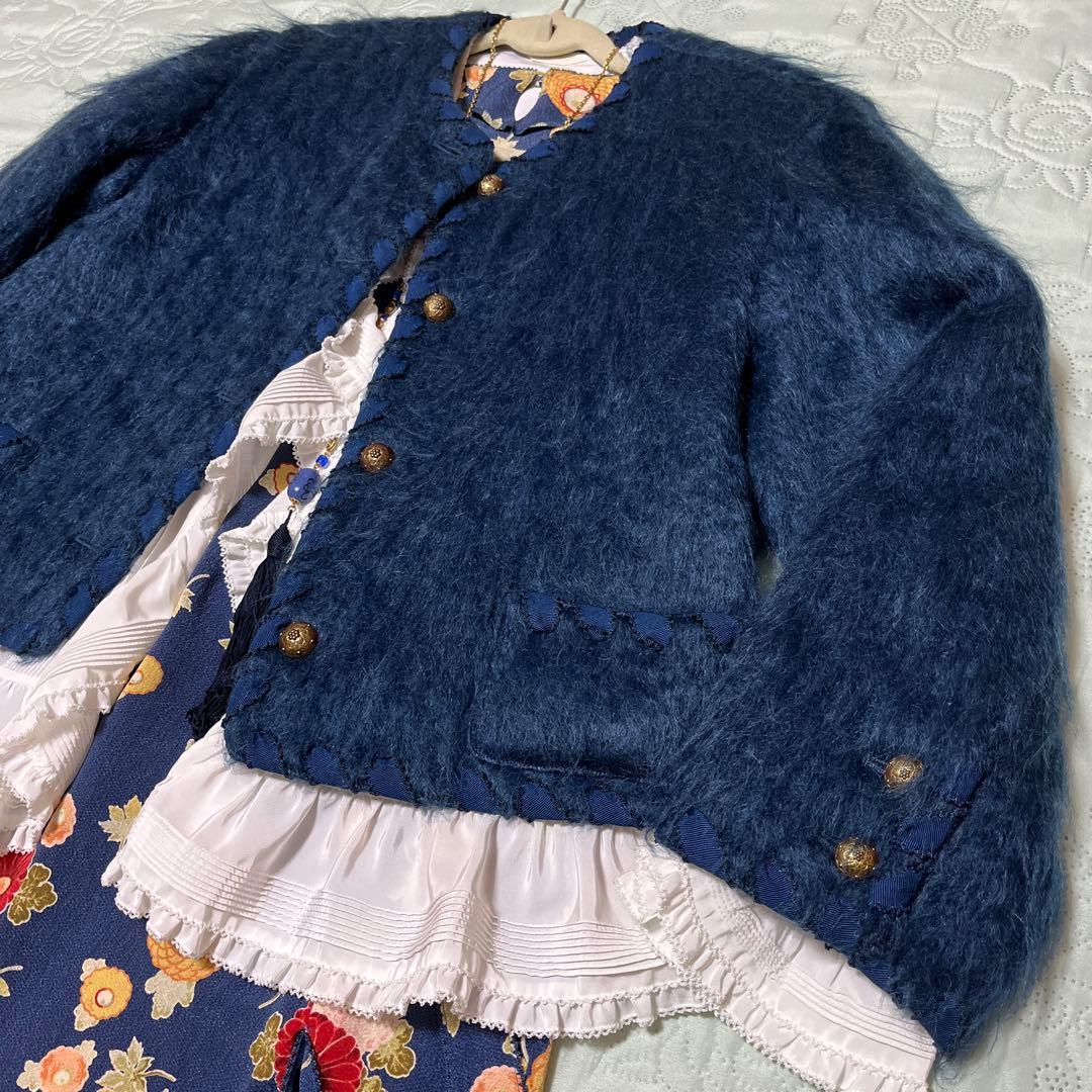 カネコイサオ ジャケット ウール キルティング(ブルー)KANEKO ISAO