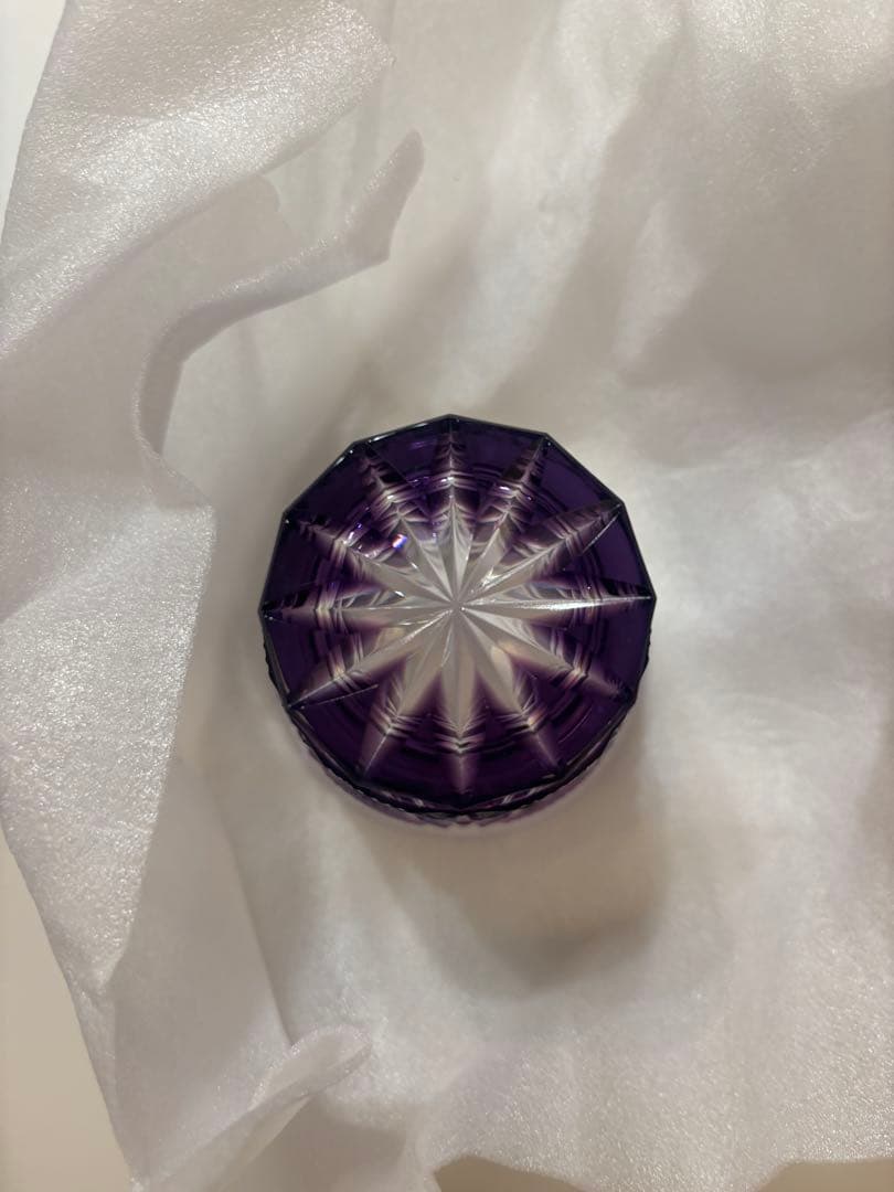 あ*つ様 鳥津薩摩切子　冷酒グラス 紫色 ガラス　箱付き