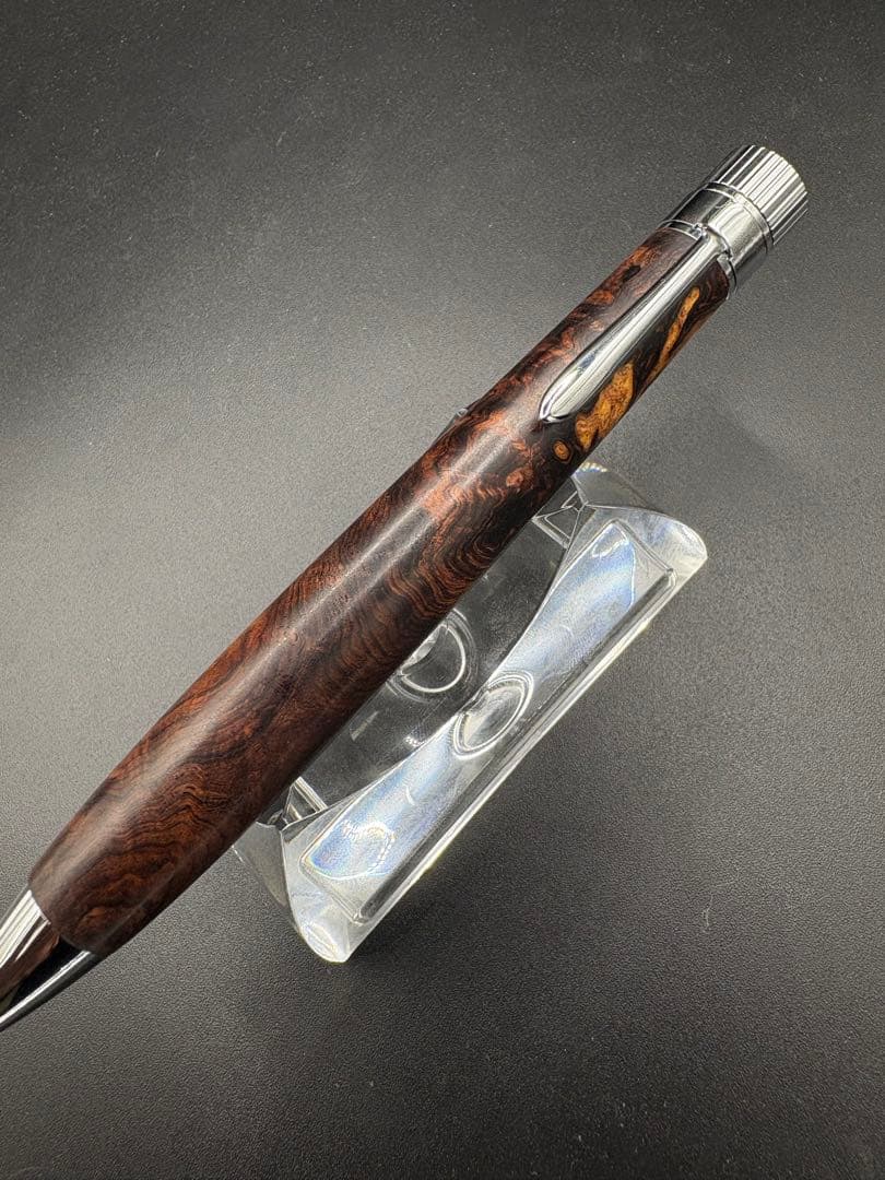 510極上　ホンジュラスローズウッド　瘤杢　KATO203 回転式ボールペン