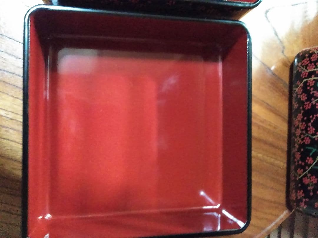 会津塗り木製　二段重　漆器　6.5寸　新品