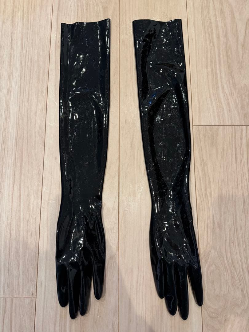 ラバー　ラテックス　ロンググローブ&ペンシルスカート