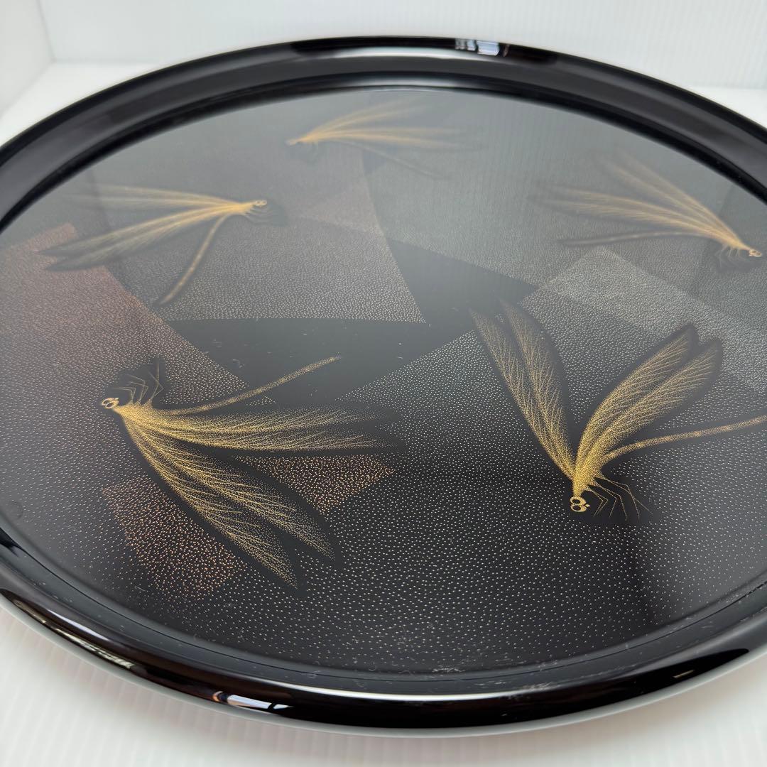 新品 高級 輪島塗 三谷吾一 とんぼ 錦皿 漆器 飾り皿 伝統工芸 共箱 説明書