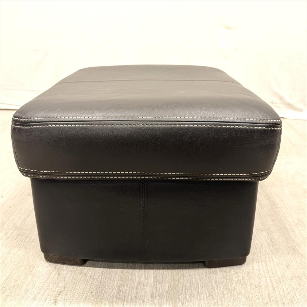 美品　カリモク　本革　オットマン　スツール　腰掛け　一人掛け　1P　足置き