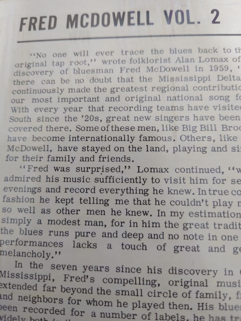 その他 FRED McDOWELL VOL. 2 ARHOOLIE F 1027