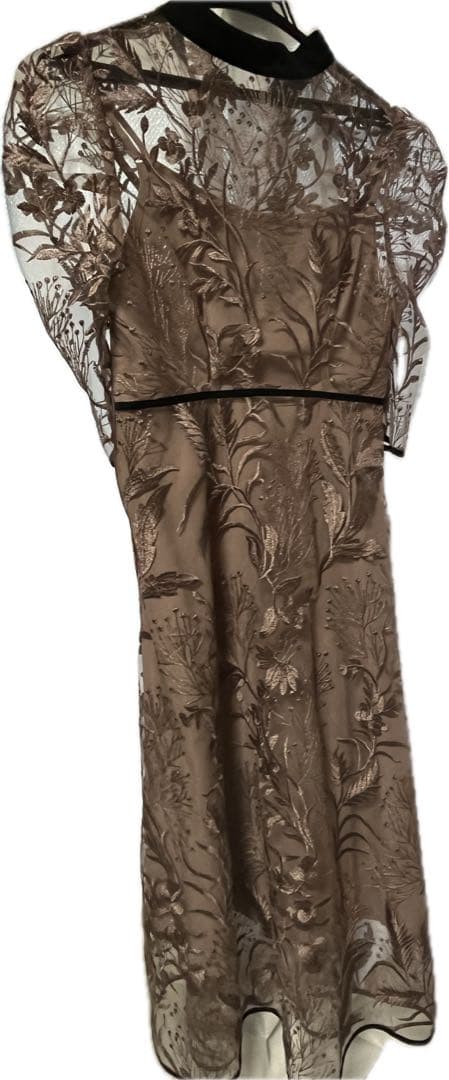 Leja 花柄チュールパフスリーブワンピースオケージョンドレス