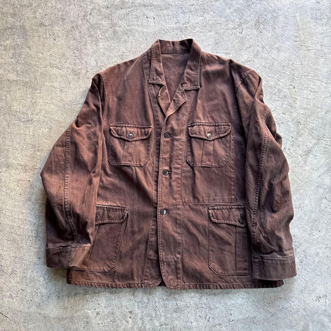ジャケット・アウター 1950s French Brown Twill Work Jacket