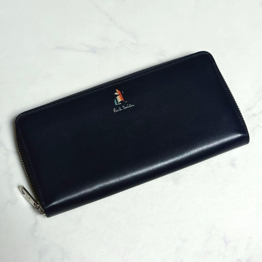極美品 Paul Smith ポールスミス ラビット ラウンドジップ ネイビー