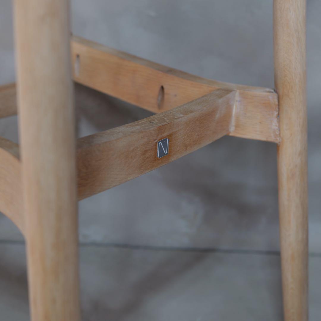 フルメンテ済　日進木工 スタッキングチェア オールドオーク2脚　全面研磨座面新品